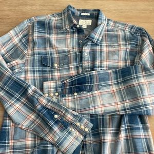 Mens Pearl snap plaid shirt